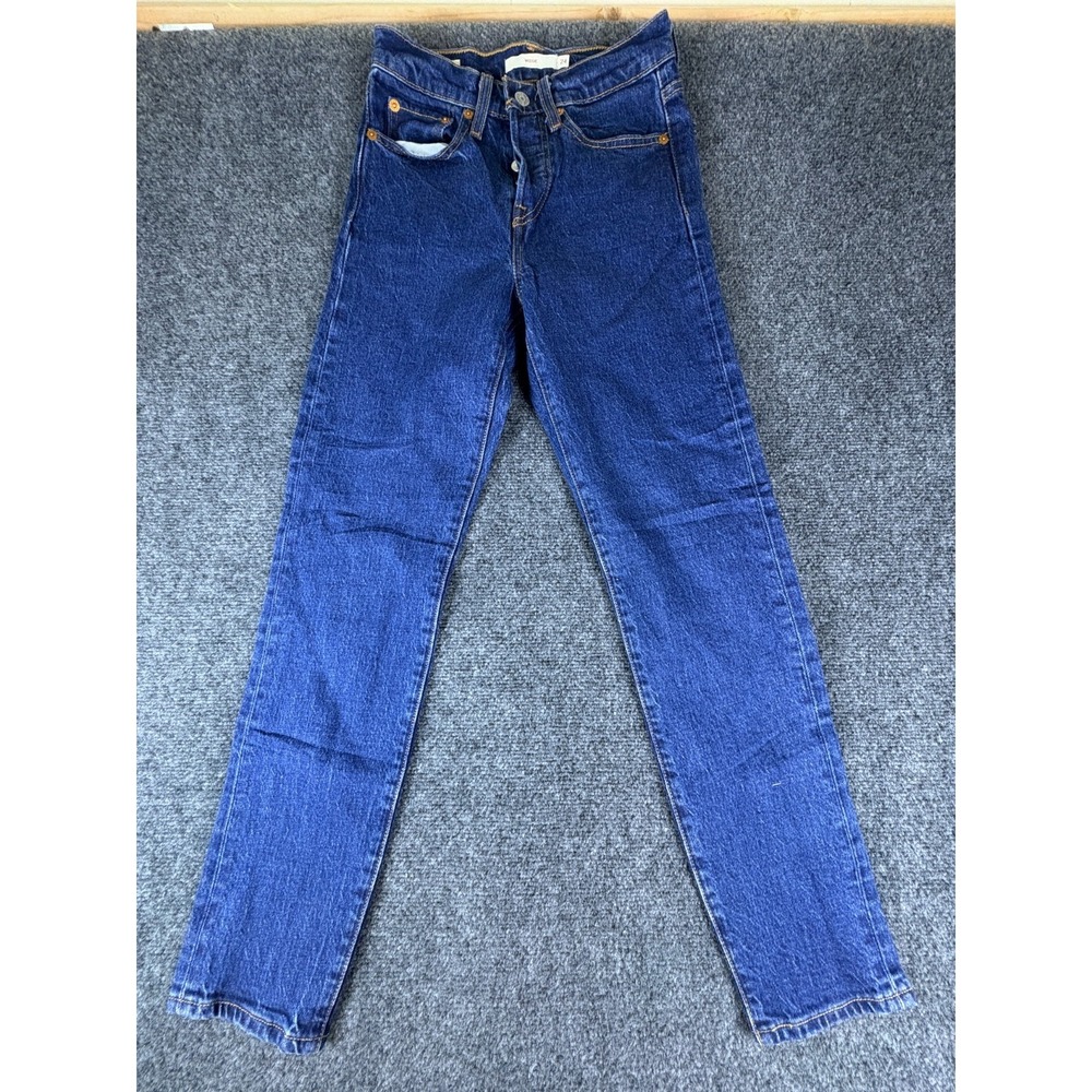 Levi's‎ Wedgie Jeans Womens 24x28.5 Blue Denim Cotton High Rise Straight Leg